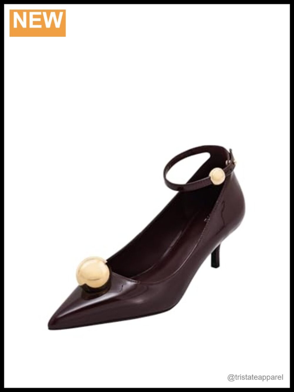 JW PEI Jewel Buckle Kitten Heels Pumps Vegan Leather Ankle Strap